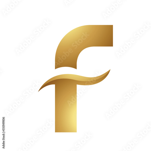 Golden Letter F Symbol on a White Background - Icon 5