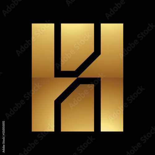 Golden Letter H Symbol on a Black Background - Icon 7