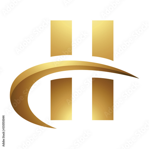 Golden Letter H Symbol on a White Background - Icon 2