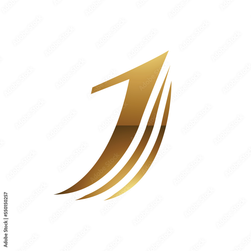 Golden Letter J Symbol on a White Background - Icon 1 Golden Letter J Symbol on a White Background - Icon 1