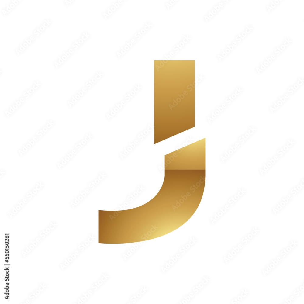 Golden Letter J Symbol on a White Background - Icon 3 Golden Letter J Symbol on a White Background - Icon 3