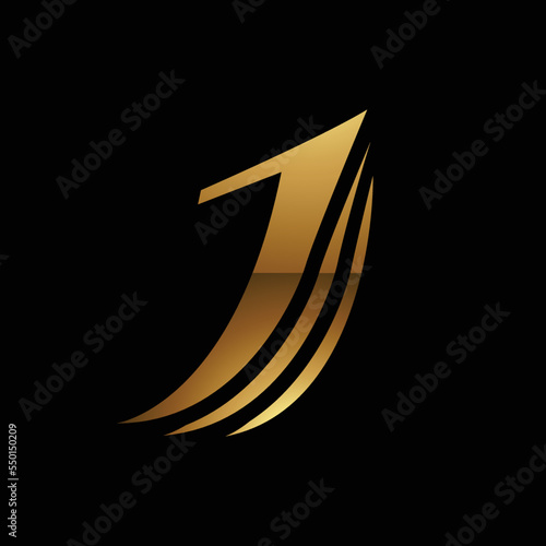Golden Letter J Symbol on a Black Background - Icon 1