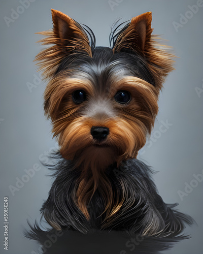 Digital Illustration Yorkshire Terrier Portrait © Oblivion VC