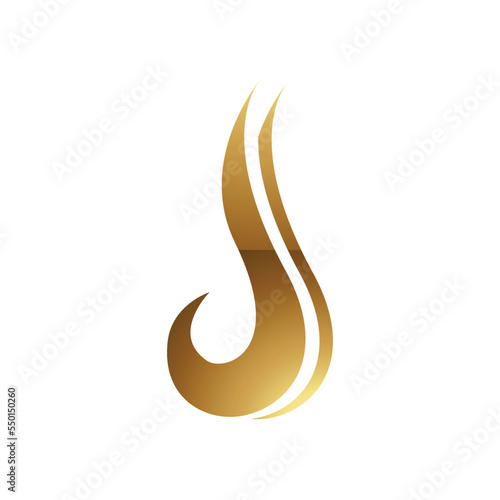 Golden Letter J Symbol on a White Background - Icon 2