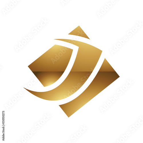 Golden Letter J Symbol on a White Background - Icon 5