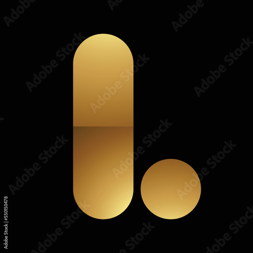 Golden Letter L Symbol on a Black Background - Icon 8