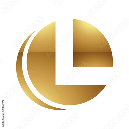 Golden Letter L Symbol on a White Background - Icon 2