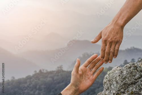 Εκτύπωση καμβά Helping hand concept and international day of peace