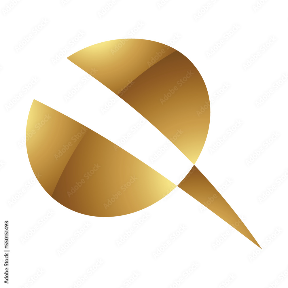 Golden Letter Q Symbol on a White Background - Icon 7 Golden Letter Q Symbol on a White Background - Icon 7