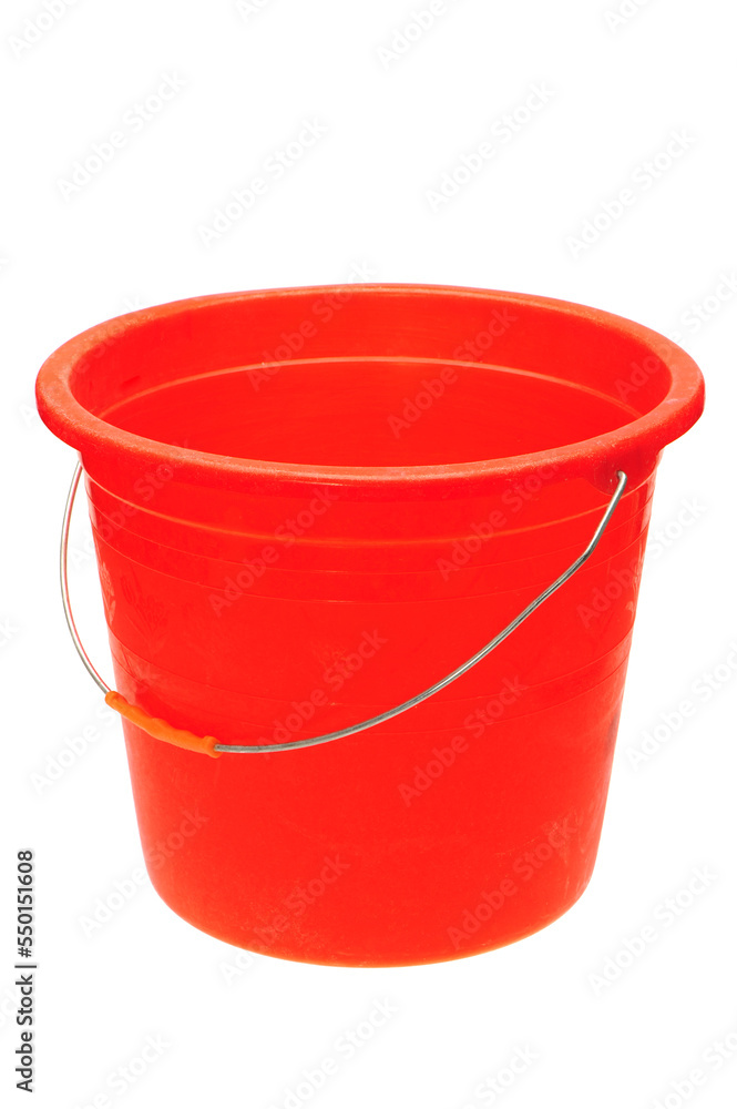 red plastic bucket isolated red plastic bucket isolated