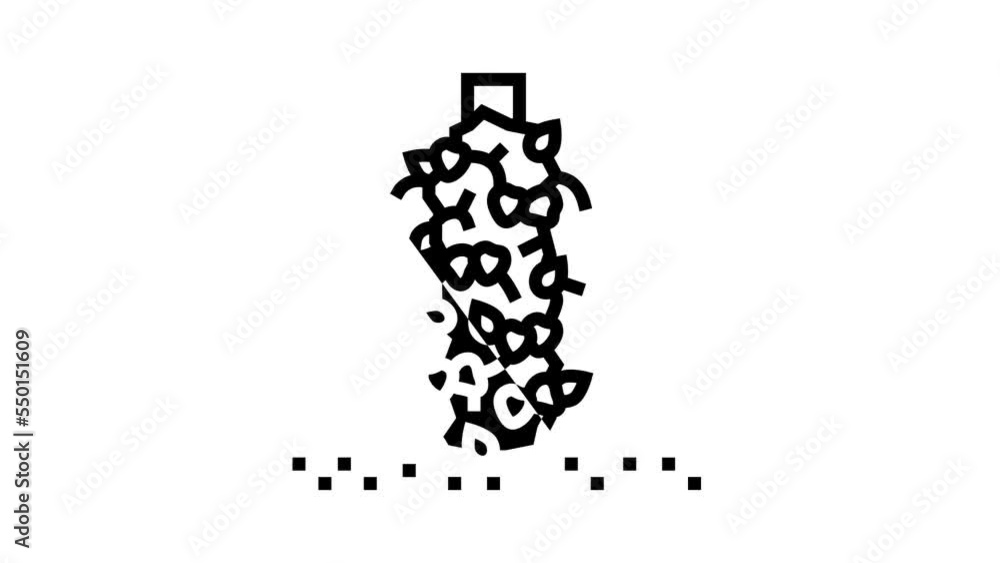 strawberry flower bed line icon animation strawberry flower bed line icon animation