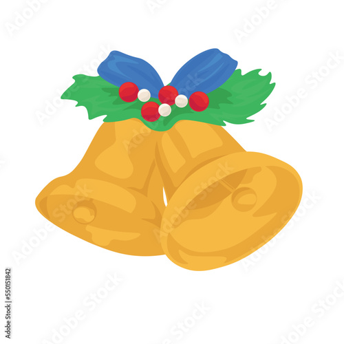 Christmas jingle bells on white background