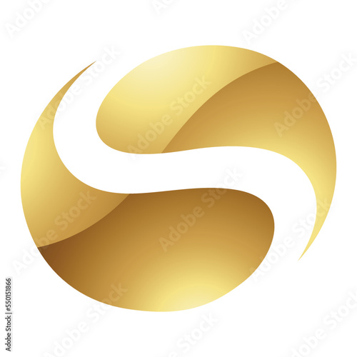 Golden Letter S Symbol on a White Background - Icon 5