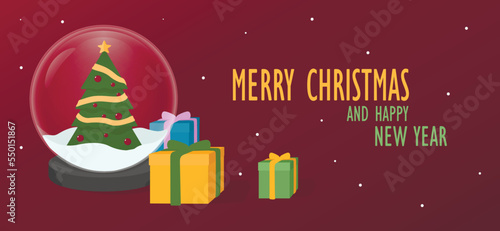 Wallpaper Mural Beautiful greeting card for Merry Christmas and Happy New Year celebration Torontodigital.ca