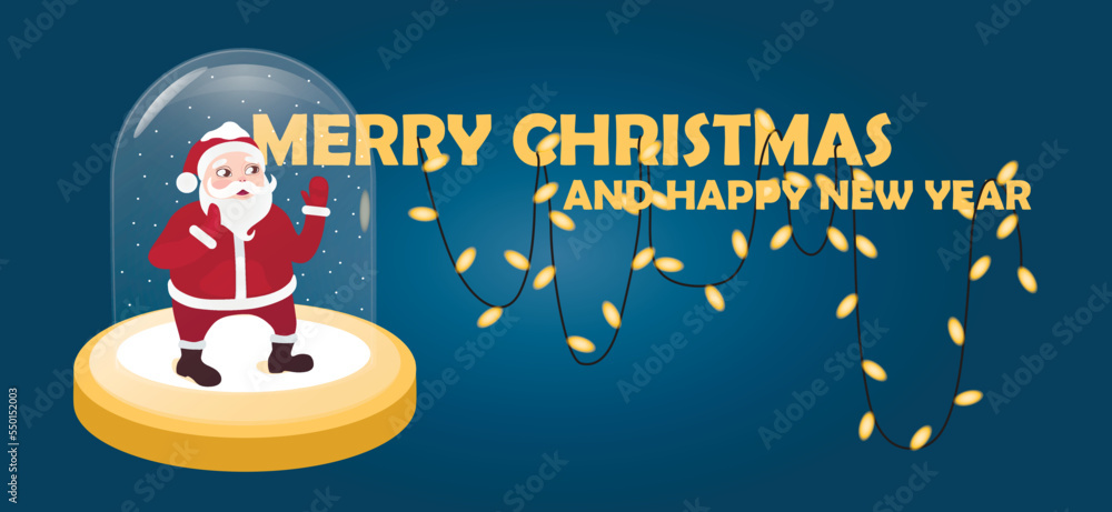 Beautiful greeting card for Merry Christmas and Happy New Year celebration