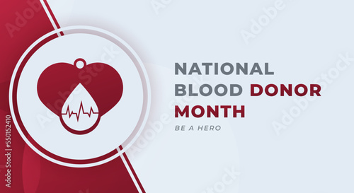 Happy National Blood Donor Month January Celebration Vector Design Illustration. Template for Background, Poster, Banner, Advertising, Greeting Card or Print Design Element