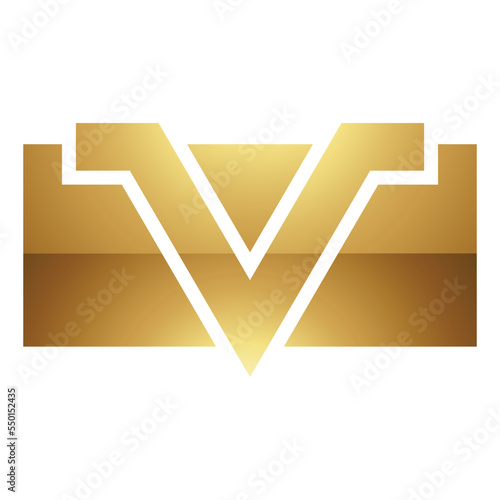 Golden Letter V Symbol on a White Background - Icon 1