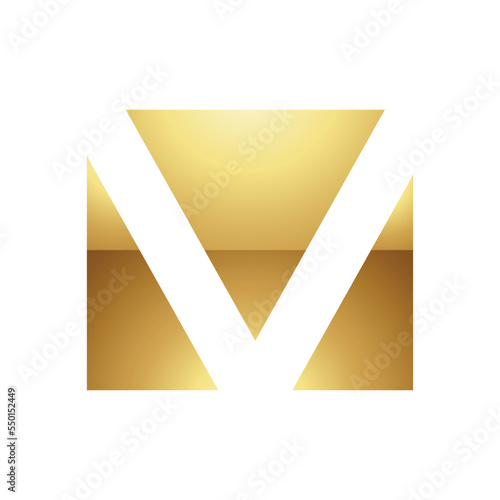 Golden Letter V Symbol on a White Background - Icon 3