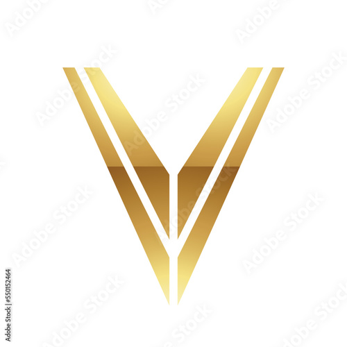 Golden Letter V Symbol on a White Background - Icon 5