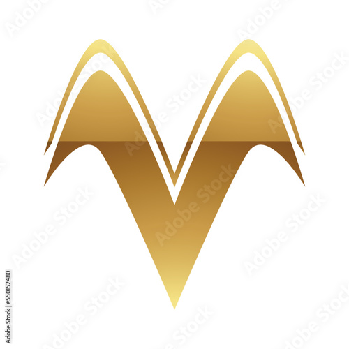 Golden Letter V Symbol on a White Background - Icon 7