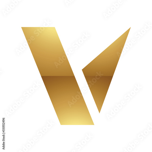 Golden Letter V Symbol on a White Background - Icon 9