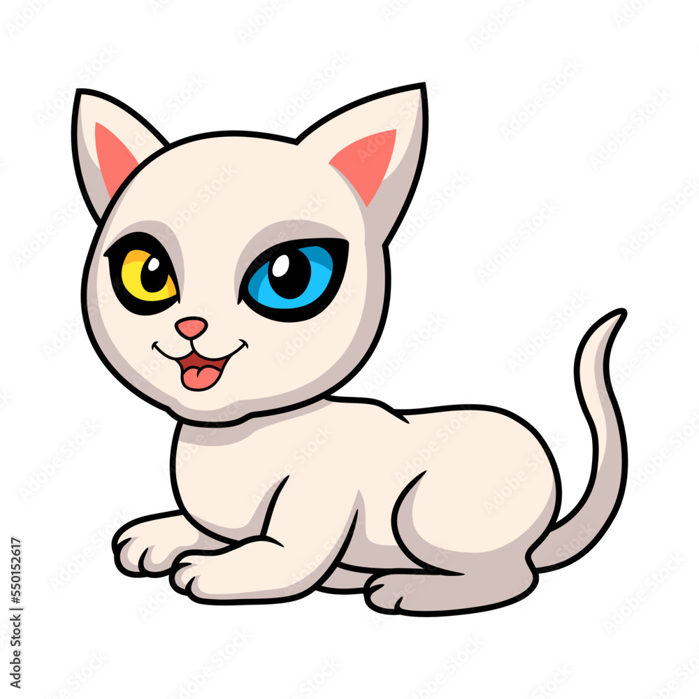 Cute khao manee cat cartoon   