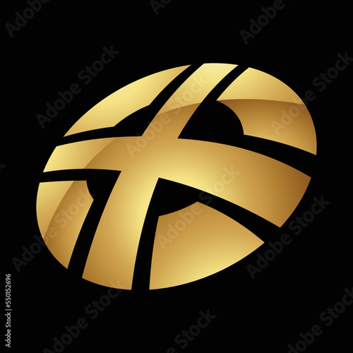 Golden Letter X Symbol on a Black Background - Icon 3