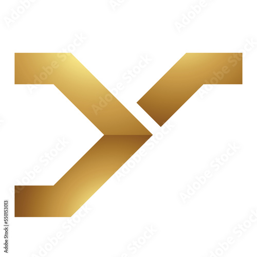 Golden Letter Y Symbol on a White Background - Icon 6