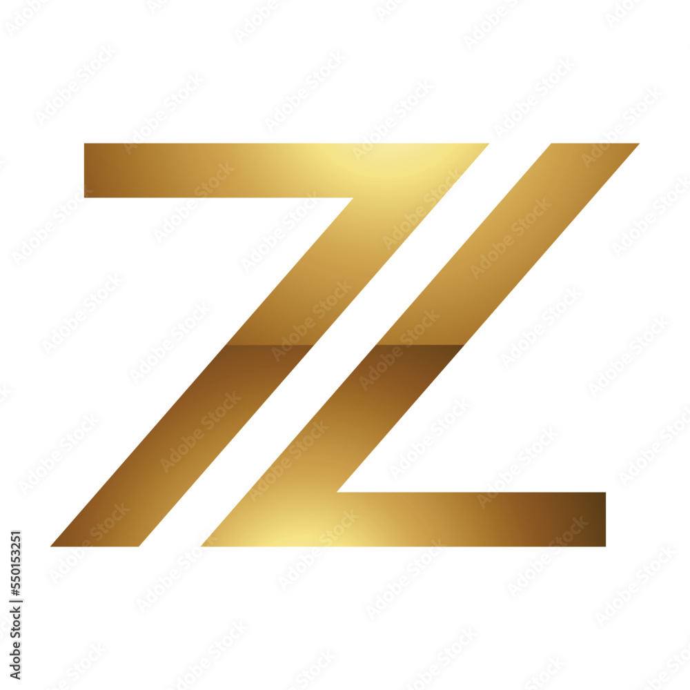 Golden Letter Z Symbol on a White Background - Icon 1