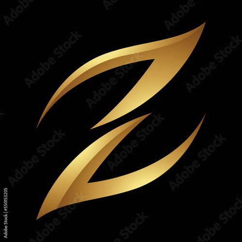 Golden Letter Z Symbol on a Black Background - Icon 6