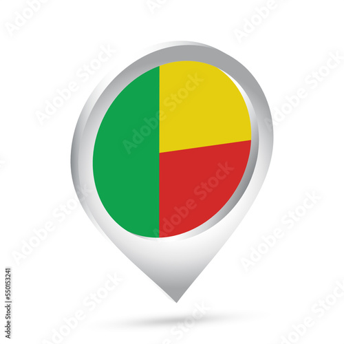 Free Download Benin flag 3d pin icon - GFXLoad