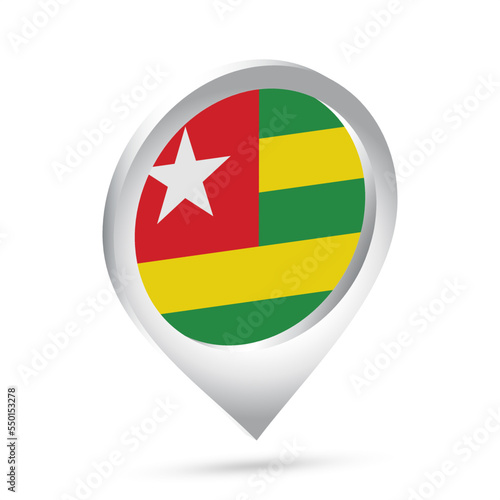 Togo flag 3d pin icon Free Download Togo flag 3d pin icon - GFXLoad