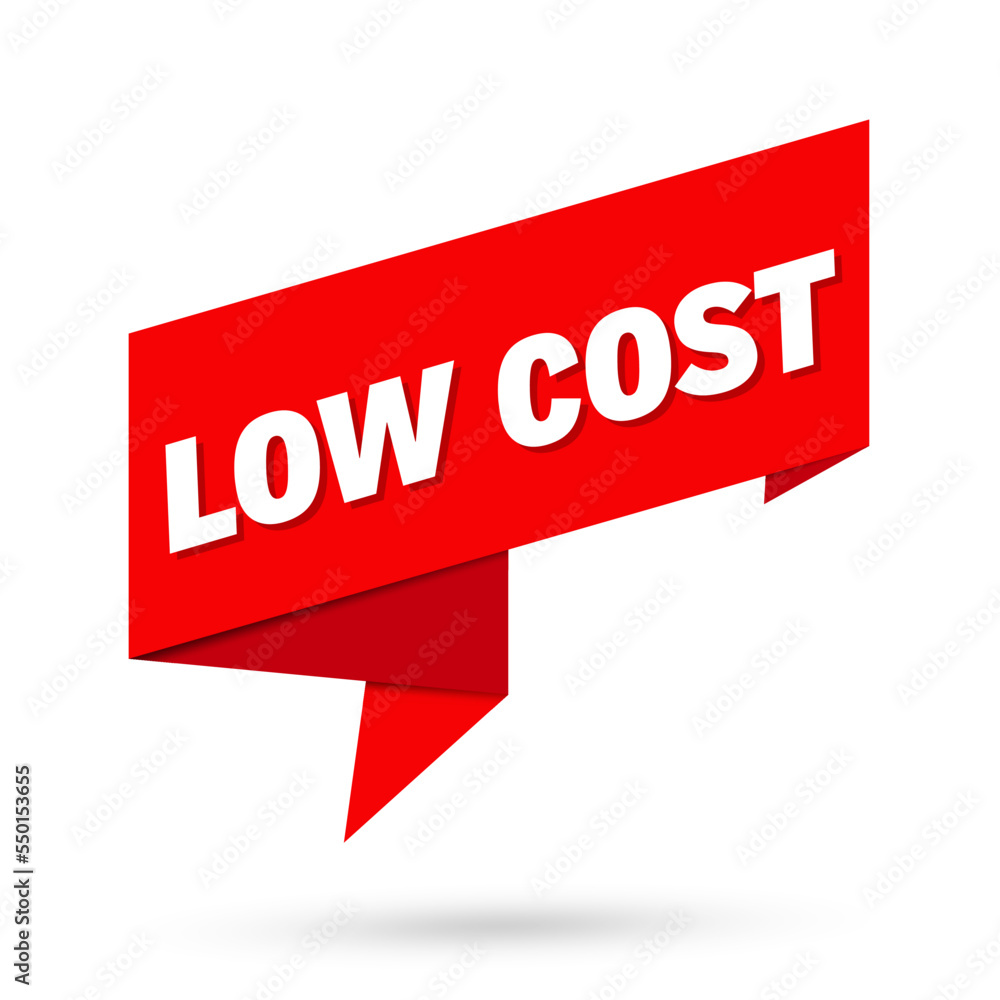 Low cost sign. Low cost paper origami speech bubble Low cost sign. Low cost paper origami speech bubble