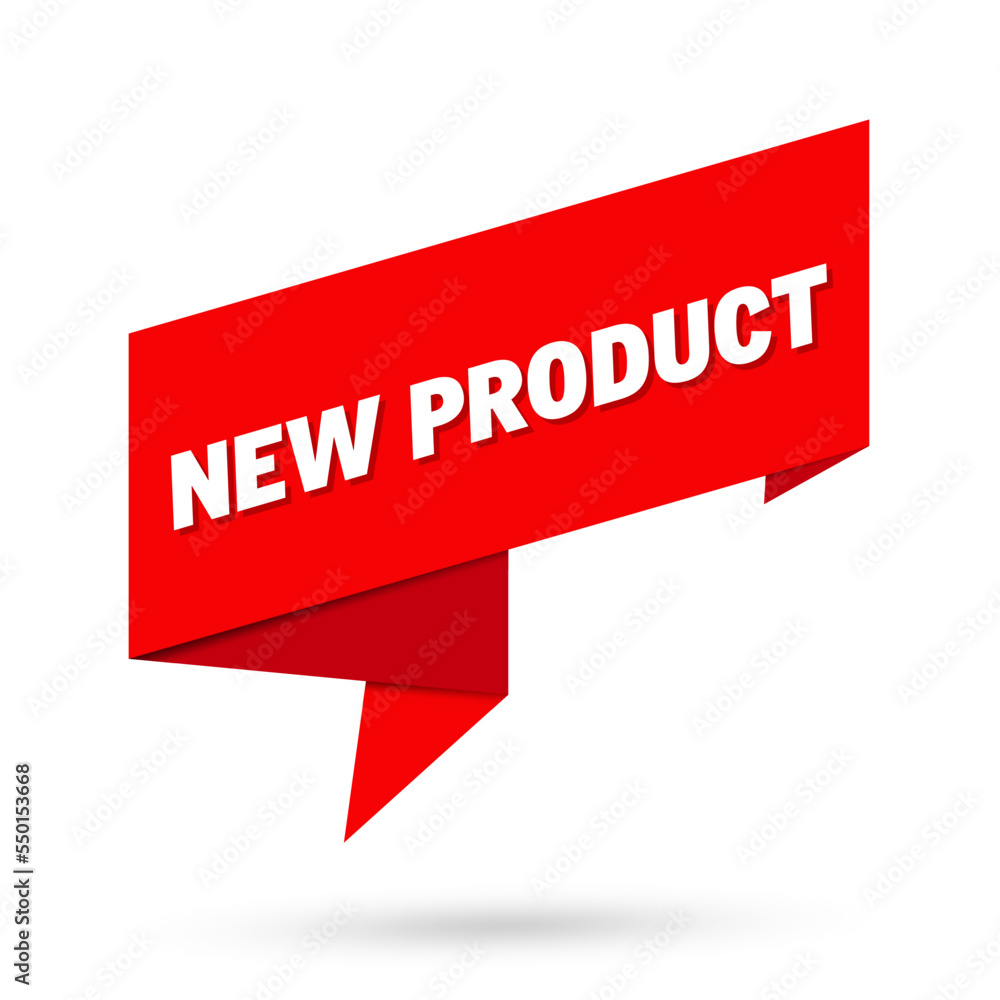 New product sign. New product paper origami speech bubble New product sign. New product paper origami speech bubble