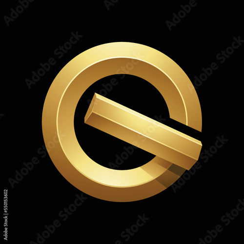 Golden Round Embossed Letter G on a Black Background