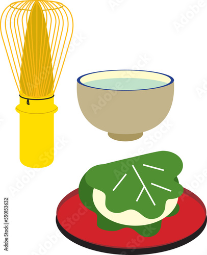 ベクターイラスト　茶道・抹茶