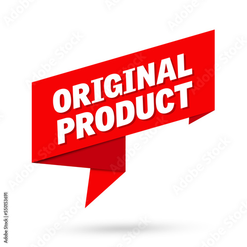 Original product sign. Original product paper origami speech bubble