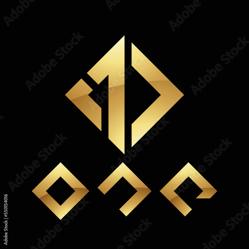 Golden Symbol for Number 1 on a Black Background - Icon 7