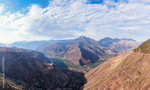 Panorama of urubamba mountains in Peru 