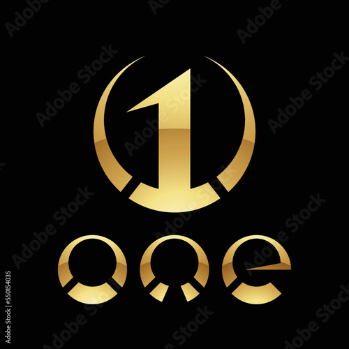 Golden Symbol for Number 1 on a Black Background - Icon 9
