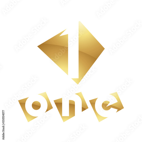 Golden Symbol for Number 1 on a White Background - Icon 4