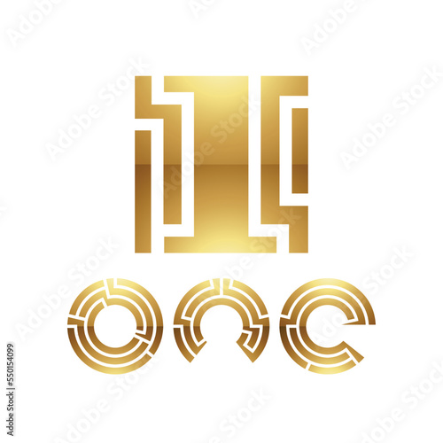 Golden Symbol for Number 1 on a White Background - Icon 6