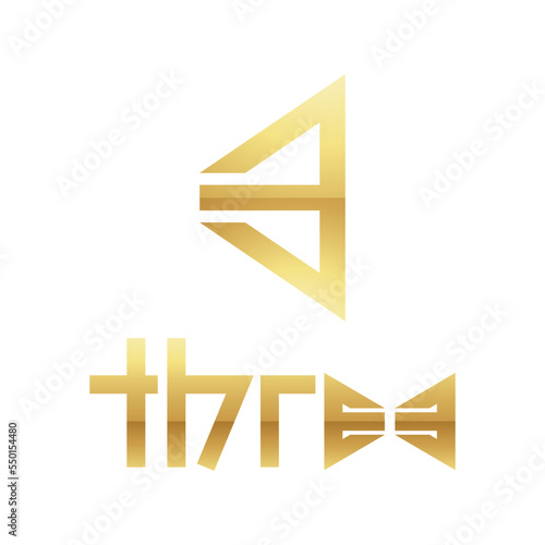 Golden Symbol for Number 3 on a White Background - Icon 6