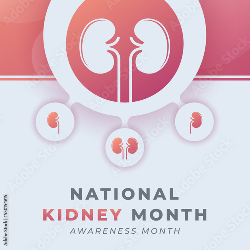 Happy National Kidney Month Celebration Vector Design Illustration. Template for Background, Poster, Banner, Advertising, Greeting Card or Print Design Element