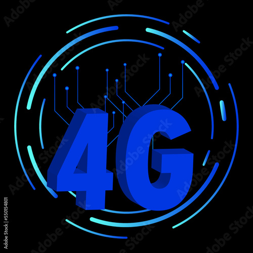 Blue 4 g sign blue. Team concept. Marketing concept. Vector illustration. Stock image. I