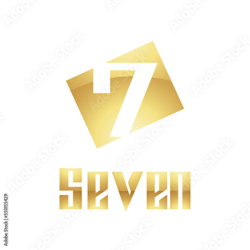 Golden Symbol for Number 7 on a White Background - Icon 9