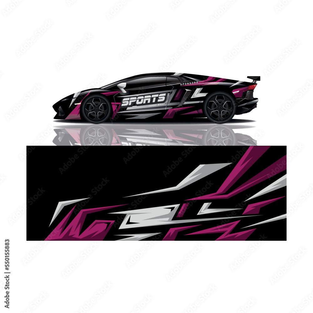 Obraz premium Car decal wrap design vector