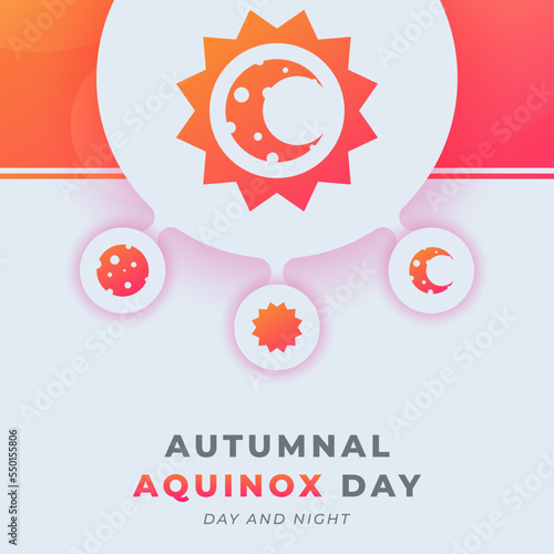 Happy Autumnal Equinox Day Celebration Vector Design Illustration. Template for Background, Poster, Banner, Advertising, Greeting Card or Print Design Element