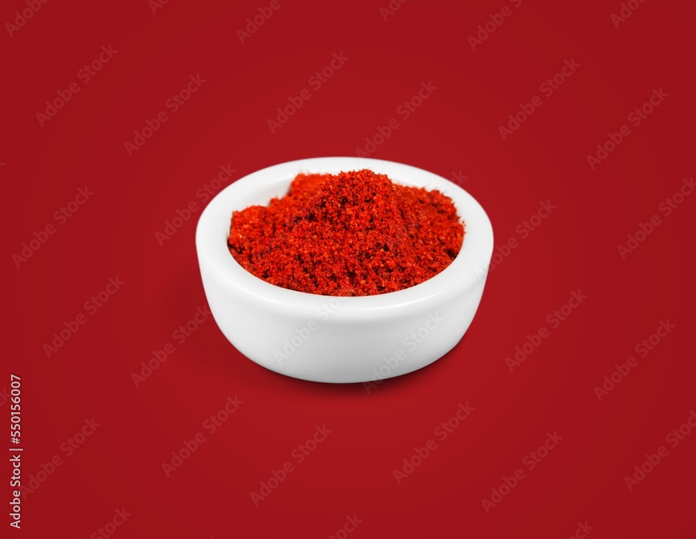 Aroma red spices powder on the desk Aroma red spices powder on the desk