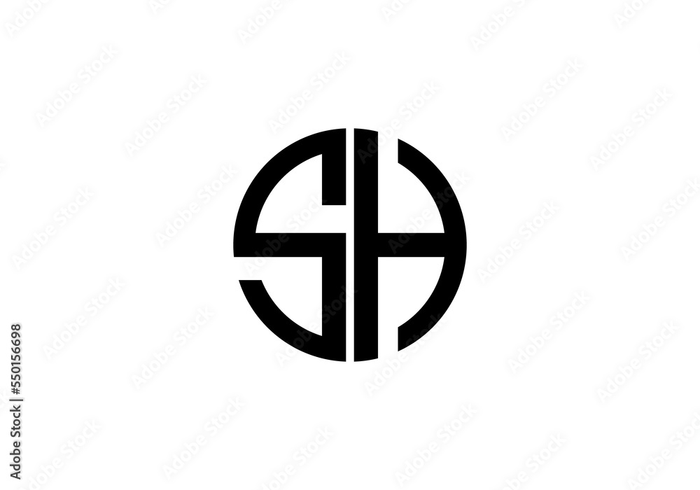 logo letter initial SH or HS initial company icon business logo background illustration logo letter initial SH or HS initial company icon business logo background illustration